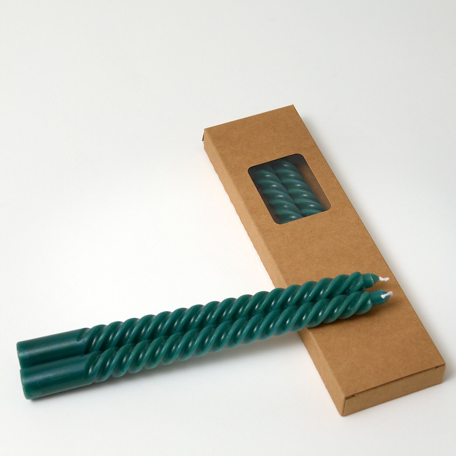 TCANDLES06_3_Web Green Twisted Candles - Pack of 4