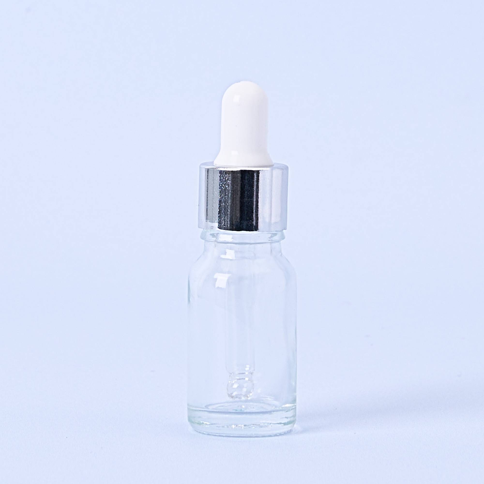 10126 10ml Clear Dropper Bottle With Silver Pipette - Box of 10