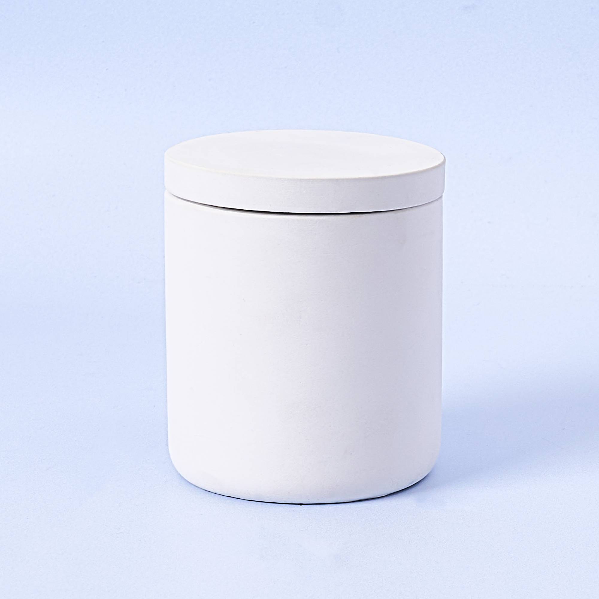 10895 White Concrete Candle Jar With Lid Available at Supplies For Candles ™
