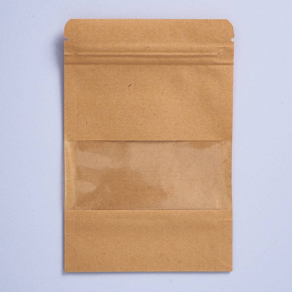 9912 Resealable Kraft Bag with Window, Small (Brown) - Bag of 10