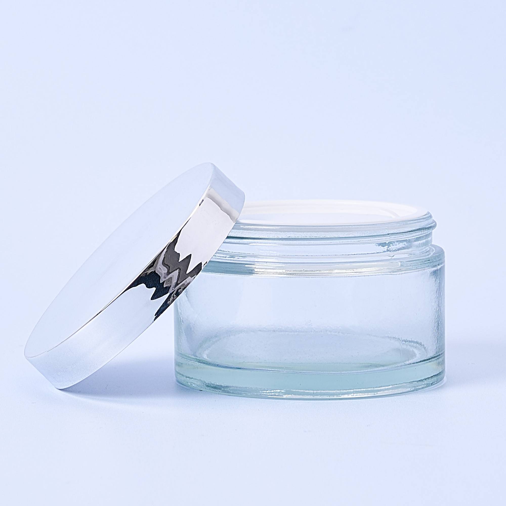 9981 200ml Clear Glass Container & Silver Lid - Box of 6